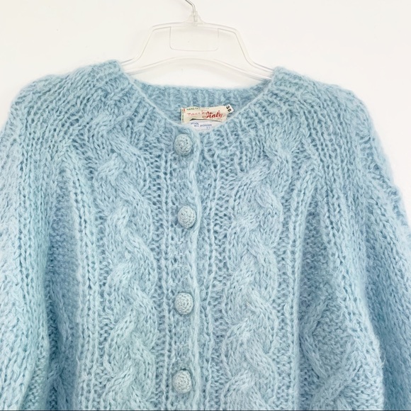 SOLD VTG Chunky Hand Knit Cardigan Sweater - Picture 2 of 7